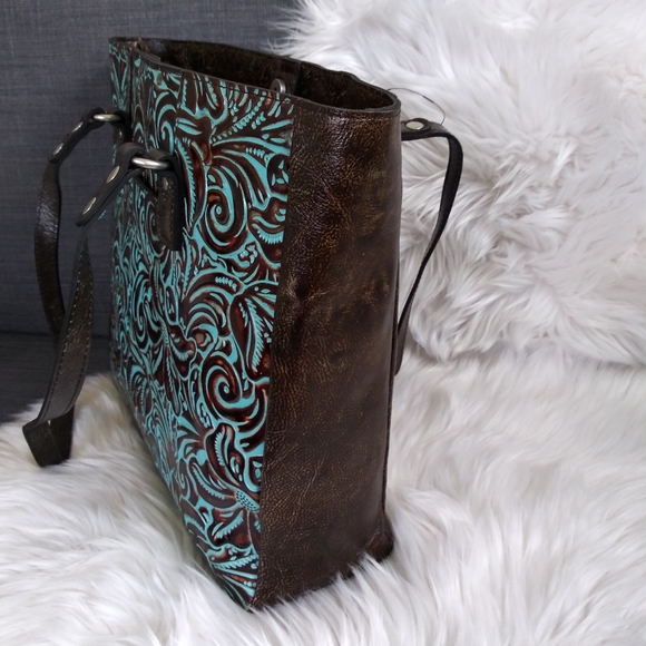 NWT PATRICIA NASH LEATHER TOOLED SOLARO TOTE - Picture 5 of 12